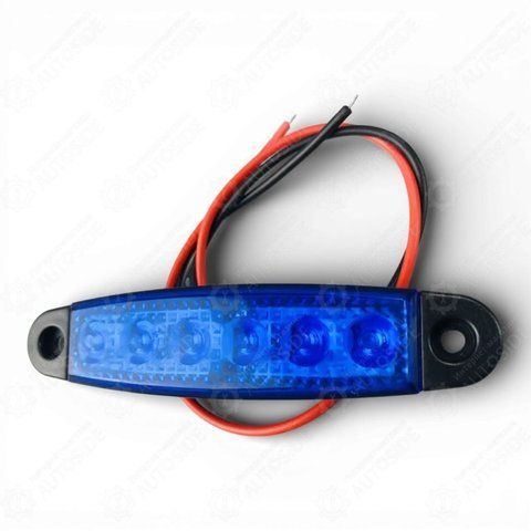 Габаритний вогонь LED синій 2шт. 24В, IP67, 6 діодів з лінзою та кріпленням AS10028414 фото